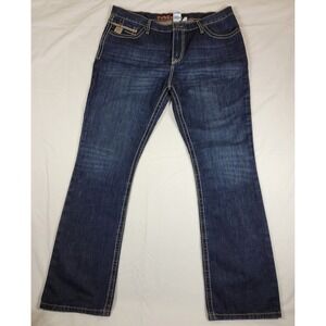 Cinch Ian Mens Slim Fit Bootcut Jeans Dark Wash Contrast Stitch 40x34 MM69936001